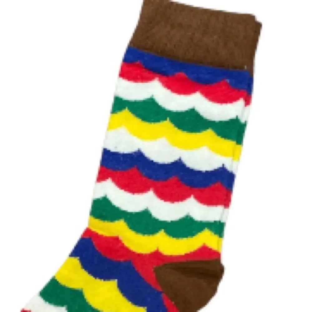 2 pairs - Colorful Fall Funny Socks Wavy Stripe Women Socks